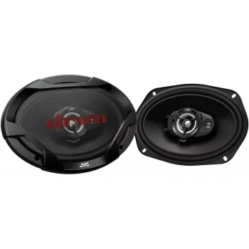 Difuzoare auto coaxiale JVC CS-DR6932 6x9 inch cu 3 căi, 500W peak, 70W RMS, woofer Carbon Mica, tweetere PEI, 4 Ohm