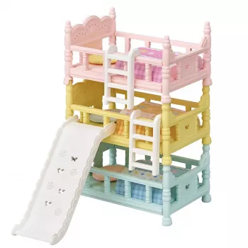 Pat supraetajat pentru bebeluși cu trei niveluri Sylvanian Families