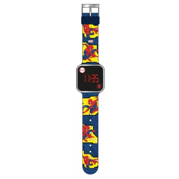 Ceas digital pentru copii PULIO Spiderman LED, roșu/albastru