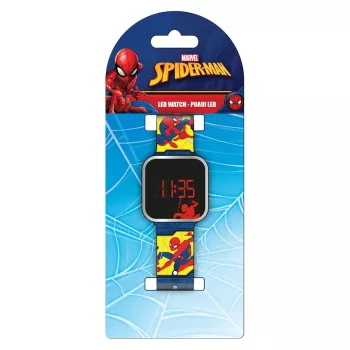 Ceas digital pentru copii PULIO Spiderman LED, roșu/albastru