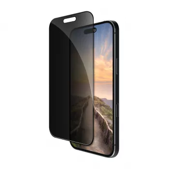 Folie de protecție pentru ecran cu confidențialitate dbramante1928 pentru Apple iPhone 17 Pro Max - sticlă călită, duritate 9H, ramă neagră