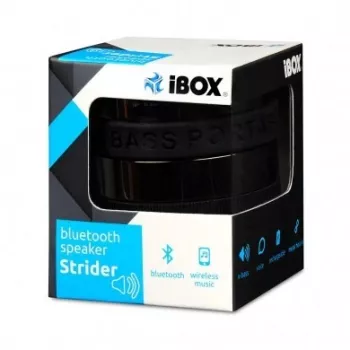 Boxă portabilă wireless Bluetooth IBOX STRIDER cu radio FM, apeluri hands-free, 5W RMS, AUX 3,5mm, USB, MicroSD, Negru