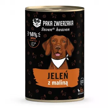 Hrană umedă pentru câini Paka Zwierzaka Seventh Heaven cerb cu zmeură 400g