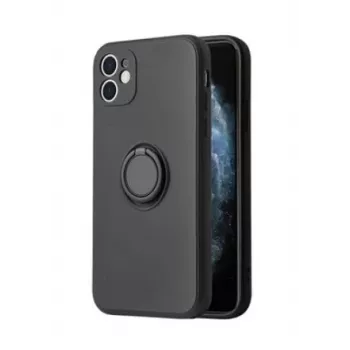Husă cu inel din silicon iLike pentru Apple iPhone 13 Pro, neagră
