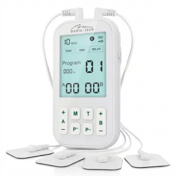 Masator TENS/EMS MEDIA-TECH MT6543 | Stimulator muscular și ameliorare a durerii pe două canale