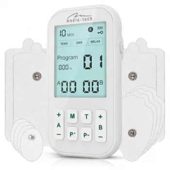 Masator TENS/EMS MEDIA-TECH MT6543 | Stimulator muscular și ameliorare a durerii pe două canale