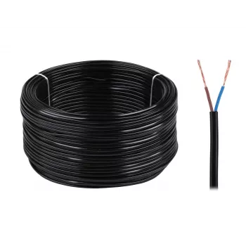 Cablu flexibil PVC ELEKTROKABEL OMYp 2x0,5 mm² 300/300V negru