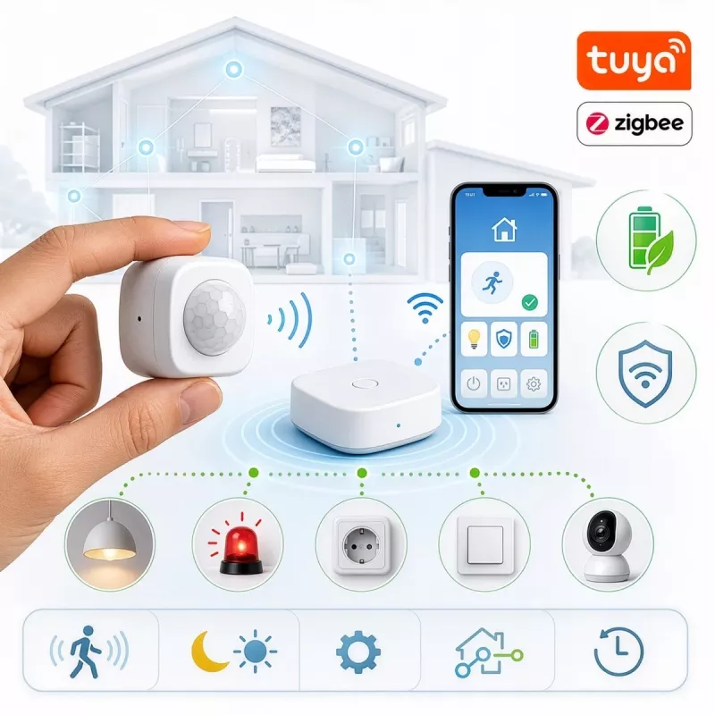Senzor de mișcare GREENBLUE Tuya Zigbee GB740