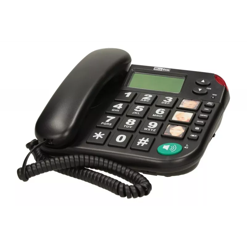 Telefon cu fir MAXCOM KXT480BB cu afișaj LCD, negru