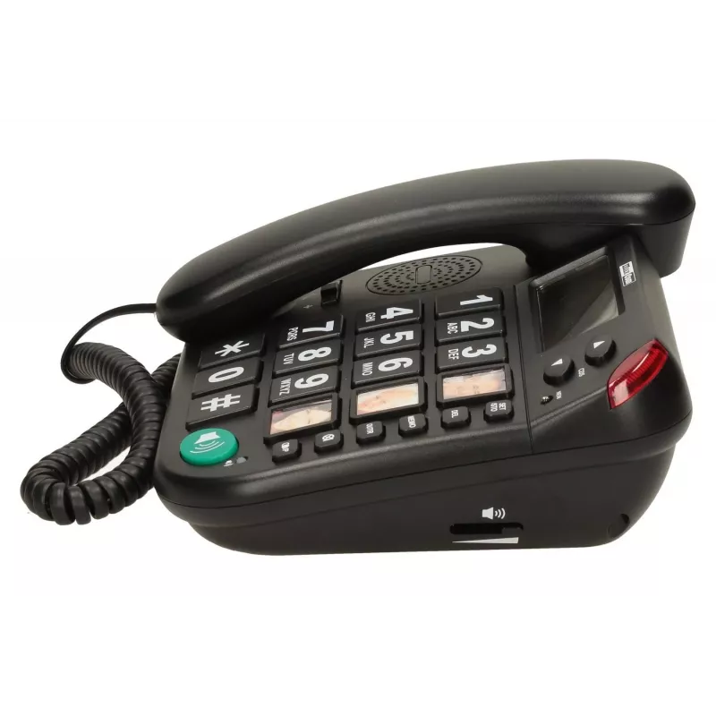 Telefon cu fir MAXCOM KXT480BB cu afișaj LCD, negru
