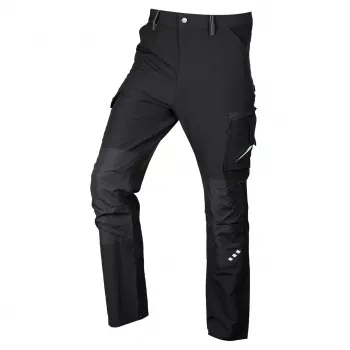 Pantaloni de lucru NEO TOOLS Mix&Match cu elastic 4-way, negru-verde, mărimea XL