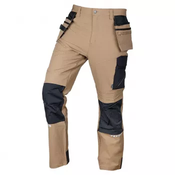 Pantaloni de lucru NEO TOOLS Mix&Match, 4-Way Stretch, întăriți cu Cordura, bej/negru, mărimea XS
