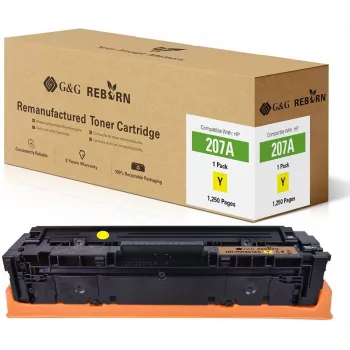 G&G Reborn Yellow Toner Cartridge Replacement for HP 207A (W2212A) – 1250 Pages