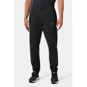 Pantaloni de trening Helly Hansen Essential, negru, bărbați, croială regular fit, French Terry