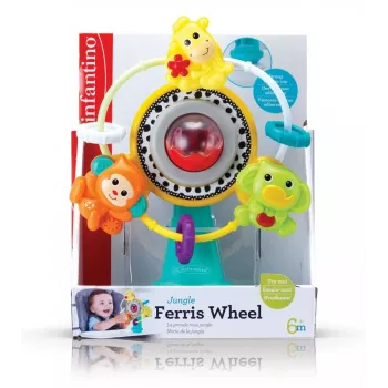 Jucărie de activitate cu ventuză B-KIDS Ferris Wheel - Spin & Teethe, multicolor