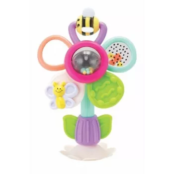 Jucărie senzorială B-KIDS Infantino floare rotativă cu ventuză – multicoloră pentru bebeluși de la 6 luni