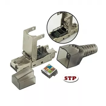 Techly 101911 RJ45 Cat6a 10G Ștecher modular fără unelte, STP