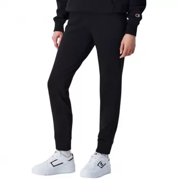 Pantaloni de jogging damă Champion cu manșete din tricot rib, negru, mărimea M