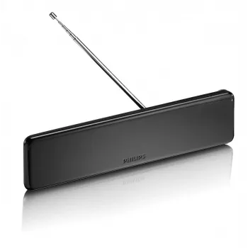 Antenă TV de interior Philips SDV5225/12 cu amplificare reglabilă, cablu coaxial 1,8 m, 75 Ohm, filtru 3G/4G, DVB-T/T2