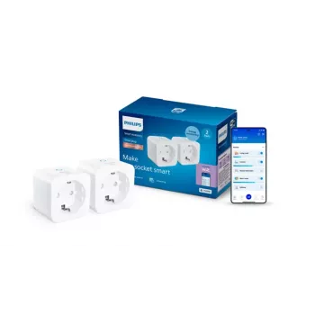 Priza inteligentă Philips Smart cu măsurare a consumului tip F, 2 bucăți