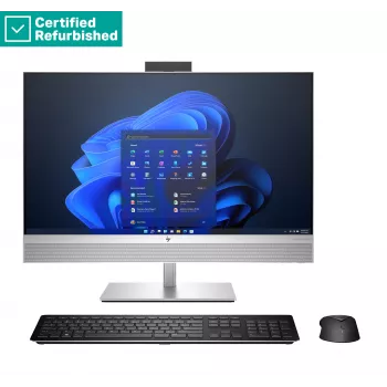 RENEW SILVER HP Elite 870 G9 AIO All-In-One 27 - i9-14900, 64 GB, 2 TB SSD, 27 QHD Non-Touch AG, reglabil pe înălțime, mouse USB, Win 11 Pro, 1 an