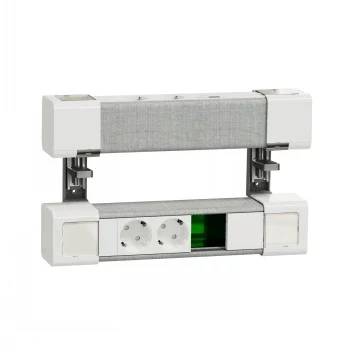 SCHNEIDER ELECTRIC UNICA SYSTEM+ UNITATE DE BIROU 4XSCHUKO+USB A/C+RJ45 OPT, ALB/GRI