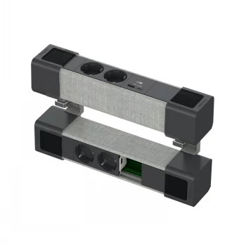 SCHNEIDER ELECTRIC UNICA SYSTEM+ UNITATE DE BIROU 4XSCHUKO+USBA/C+RJ OPT, ANTHR/GRI