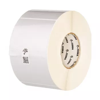 Rolă de etichete Zebra Z-Ultimate 3000T 3006628, poliester, argintiu, adeziv permanent, 70 x 32 mm, miez 25,4 mm, Ø 127 mm, 2370 etichete/rolă (28.440 per set)