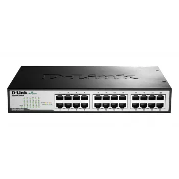 Switch D-LINK 24 porturi 10/100/1000 Mbps montabil în rack - neadministrabil