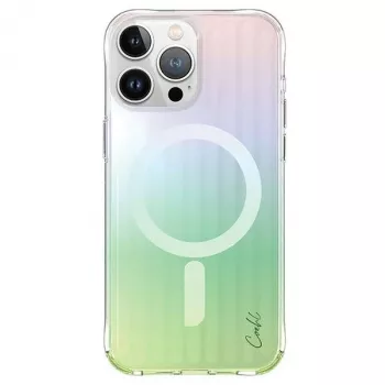 Husă UNIQ Coehl Linear pentru iPhone 15 Pro 6,1 inch cu încărcare magnetică, Opal/Iridescent