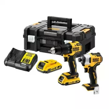 Set combo DEWALT 18V DCK2060L2T (mașină de găurit cu percuție DCD778 + șurubelniță cu impact DCF787) 2 acumulatori Li-Ion 3,0 Ah, încărcător, valiză TSTAK II