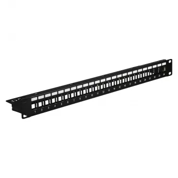 Panou de distribuție EFB 19 inch 1U 24-port ecranat Cat.6A negru RAL9005