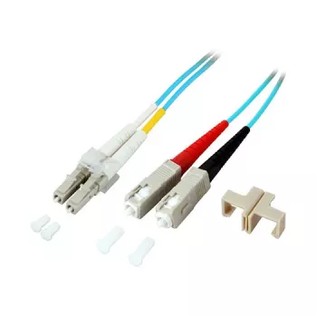 EFB Elektronik ECOFIBER Duplex Fiber Optic Patch Cable LC-SC, OM3 50/125 um, LSZH, 30 m, Aqua