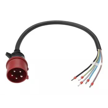Anker SOLIX Power Cable, IEC 60309 3P+N+E to Open End, 32 A, 60 cm, Red