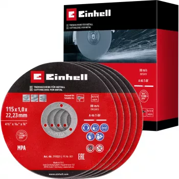 Disc de tăiere subțire EINHELL-KWB, Ø 115 x 1,0 mm, 5 bucăți (pentru polizor unghiular)