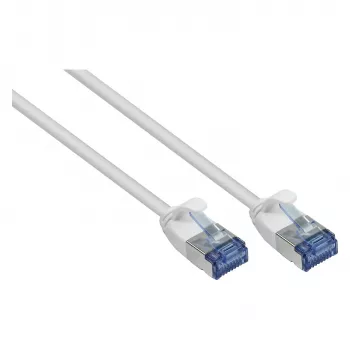 GoodConnections RNS cablu patch SlimLine, Cat.6A, U/FTP, PiMF, fără halogen (LSZH), 500MHz, cupru, alb, 2m
