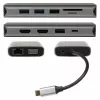 Adaptor docking USB-C PLUSONIC 8 în 1 - gri spațial