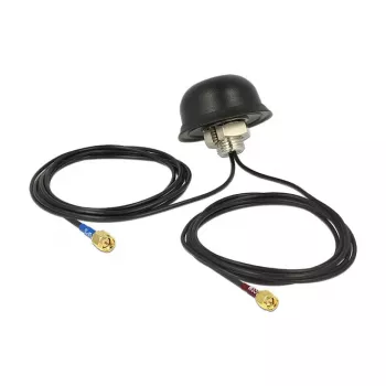 NAVILOCK Antenă multiband GPS GSM UMTS LTE SMA 2-5 dBi 2x2m RG-174 omnidirecțională pentru montaj pe acoperiș exterior