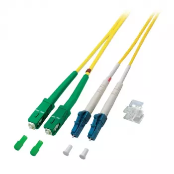 EFB Elektronik ECOFIBER Duplex Fibre Patch Cable LC-SC/APC OS2, 20 m, Yellow