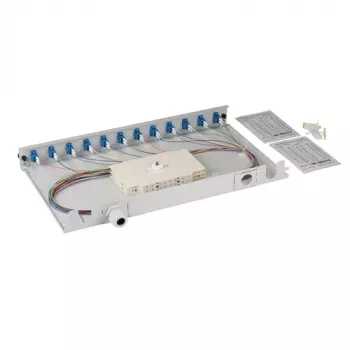 Cutie de splice LC EFB Elektronik 9/125 OS2 extensibilă 48 pigtailuri offset/24 adaptoare