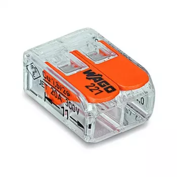 WAGO 221-412 Seria 221 Clemă de legătură cu 2 conductoare, 4 mm², 100 bucăți