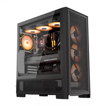 DarkFlash AIRNOVA carcasă PC Big Tower, E-ATX, 3x 120mm ventilatoare, USB-C Gen2, neagră