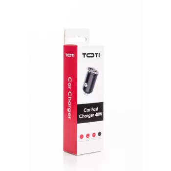 Încărcător rapid auto SEEK TOTI 40W cu două porturi Type-C, negru
