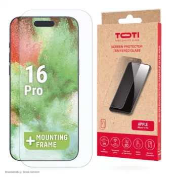Folie de protecție ecran TOTI din sticlă călită 2D Full Cover pentru iPhone 16 Pro, transparentă