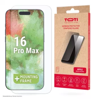 Folie de protecție ecran TOTI din sticlă călită 2D Full Cover pentru iPhone 16 Pro Max, transparentă