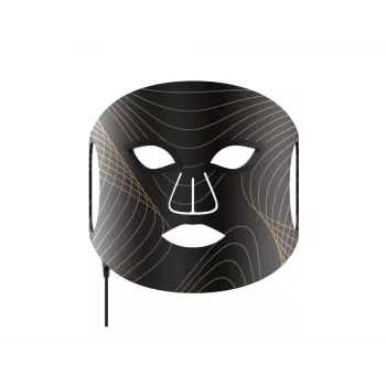 Mască facială LED din silicon Lunni 7 culori cu lumină LED și infraroșu apropiat, neagră