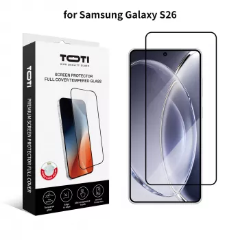 Folie de protecție ecran TOTI PREMIUM din sticlă călită 2.5D Full Cover pentru Samsung Galaxy S26