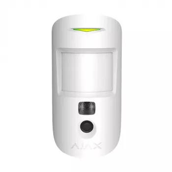 Detector de mișcare PIR AJAX MotionCam Indoor alb cu cameră