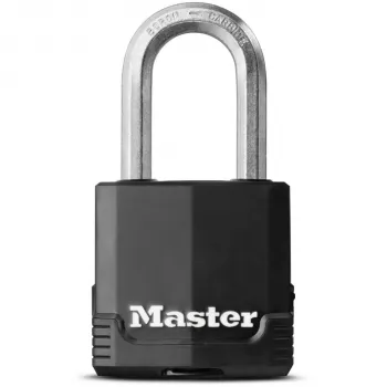 Lacăt laminat Master Lock M115EURDLF Excell, lățime corp 49 mm, lungime etrier 38 mm, cu chei diferite, strat de protecție, pentru porți, garaje, garduri