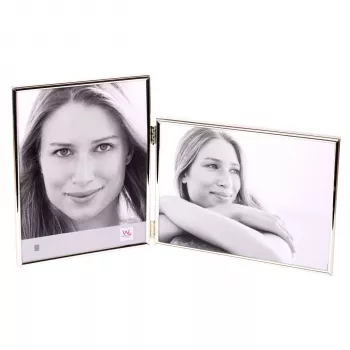 Ramă foto dublă WALTHER Chloe argintie 2x10x15 cm 1x portret 1x peisaj WD115S